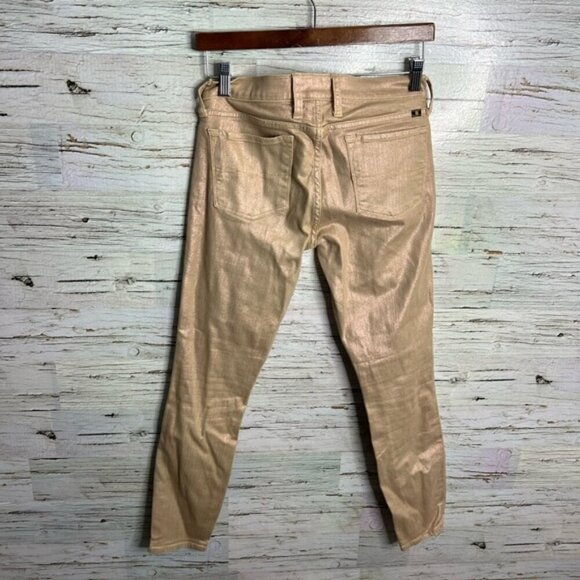 Lucky  Brand Charlie Skinny Jeans size 4/27 gold brown - Picture 9 of 9